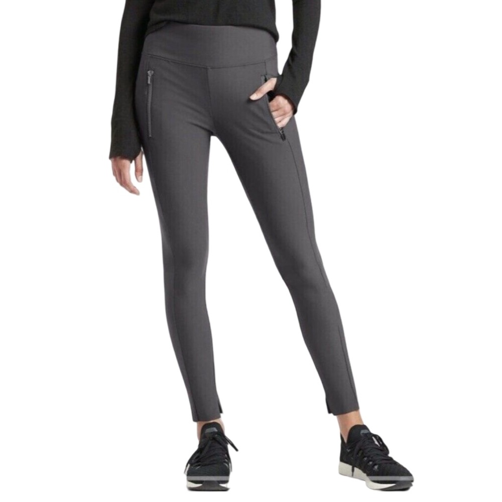 Athleta Stellar Tight gray Leggings Pants Workout Travel Hiking Athleisure XSP